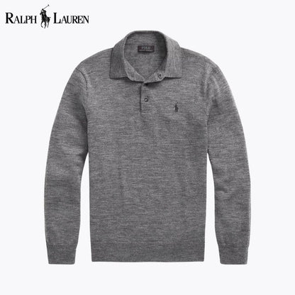 Ralph Lauren Wool Polo-Collar Jumper LS Grey S