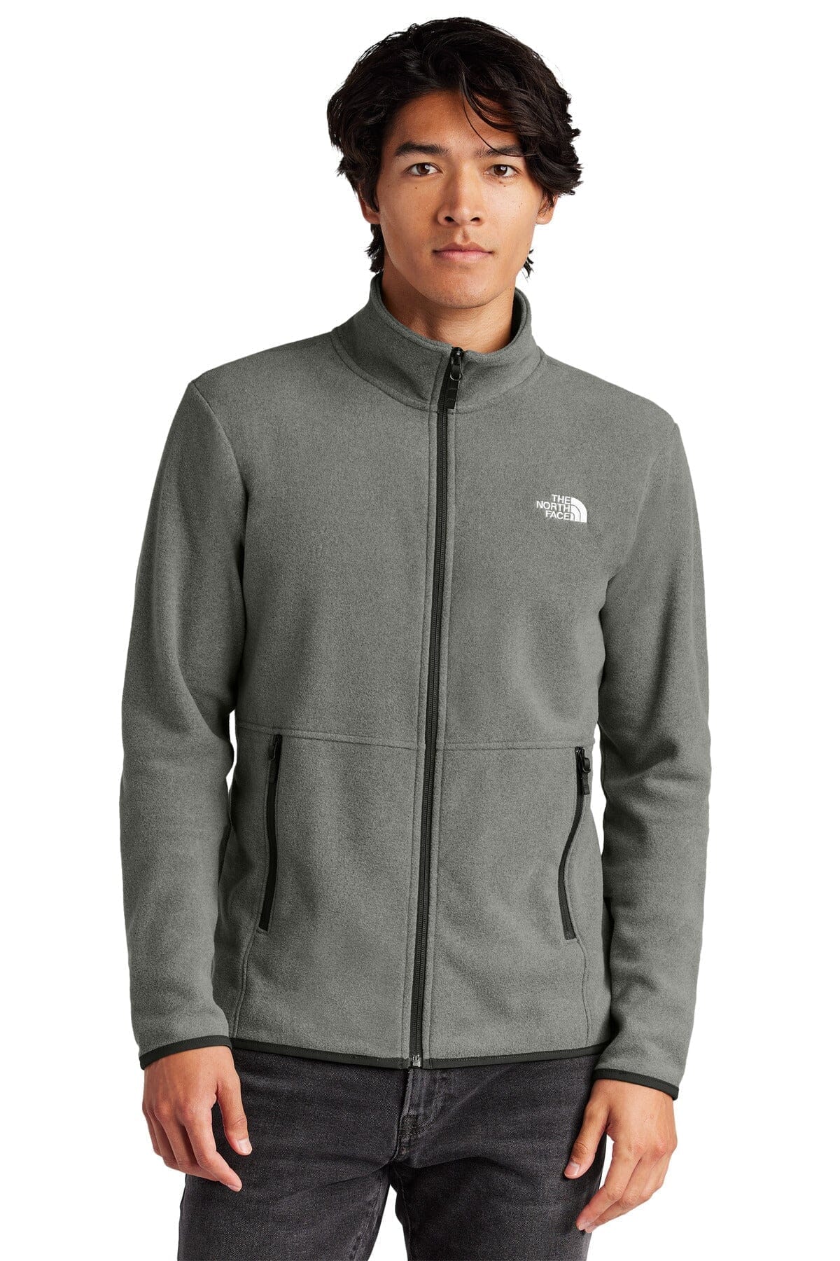 The North Face Glacier Full-Zip Fleece Jacket LS Medium Grey Heather S