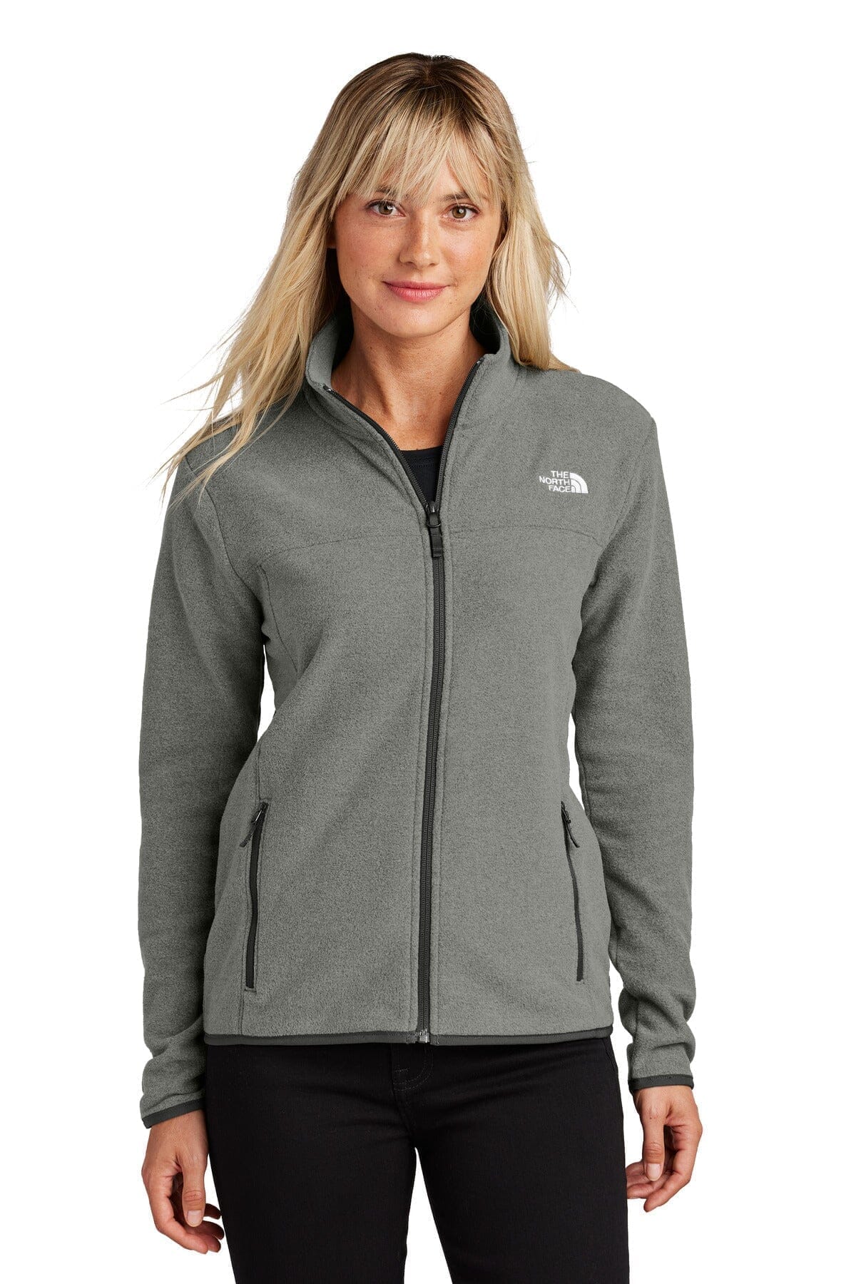 The North Face Women's Glacier Full-Zip Fleece Jacket LS Medium Grey Heather S