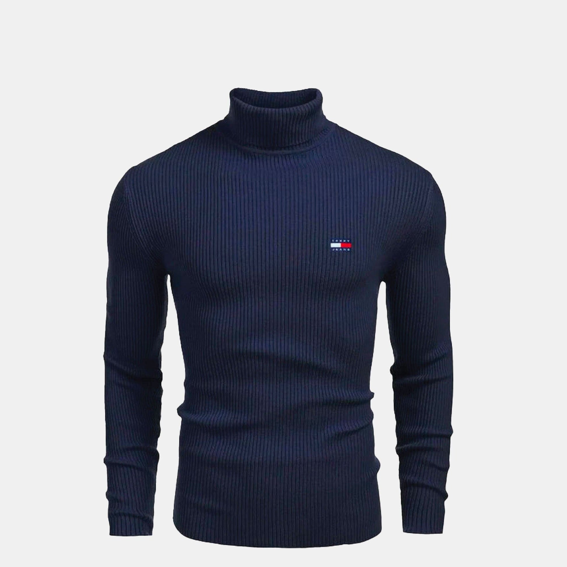 Tommy Hilfiger Turtleneck Cable-Knit Wool Sweater LS Blue S
