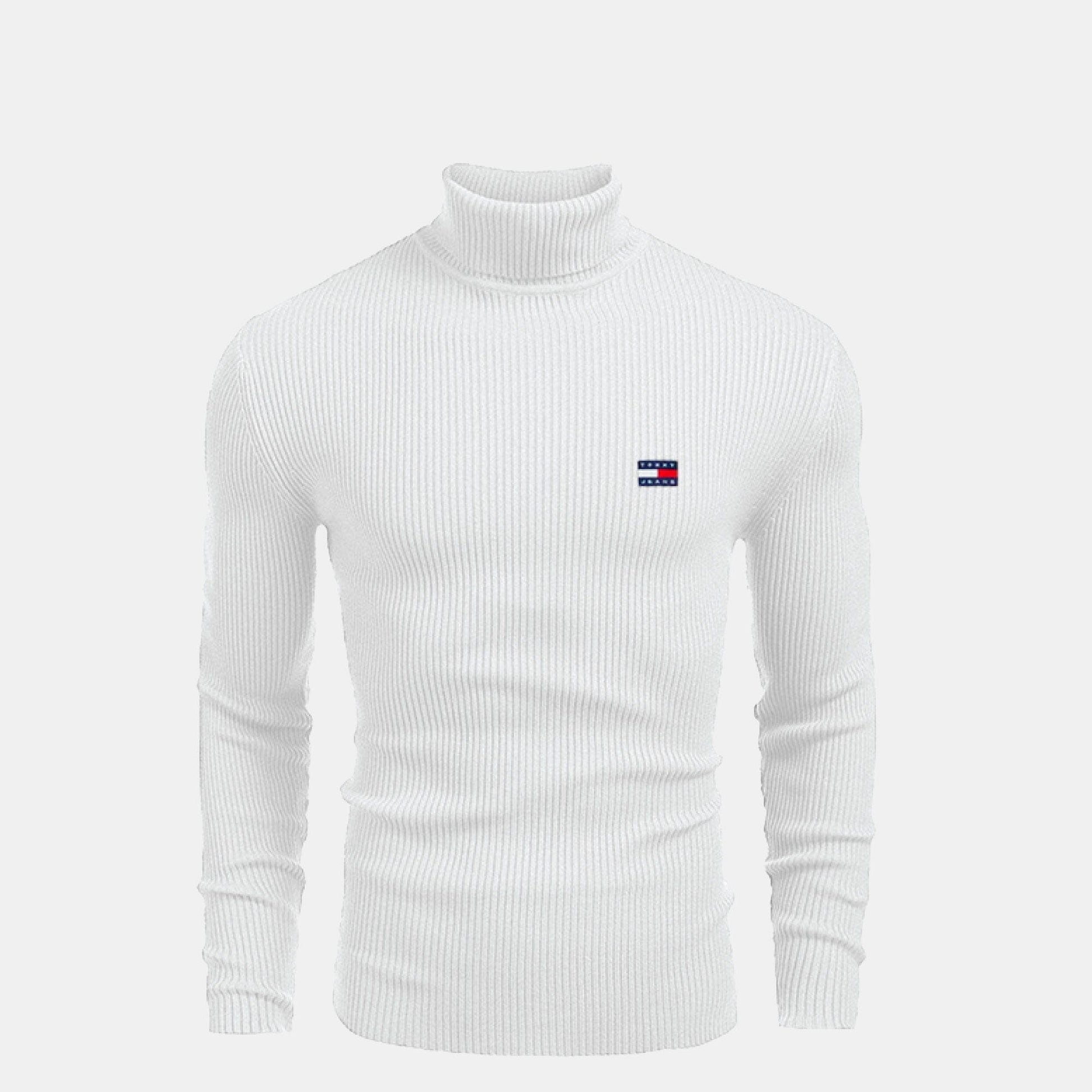 Tommy Hilfiger Turtleneck Cable-Knit Wool Sweater LS White S